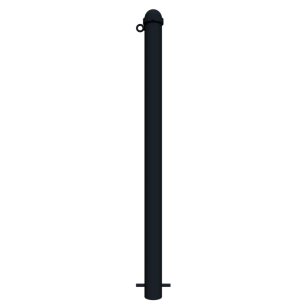 Dekorativ puller | Serie 477B | � 76 mm | fastmonteret, til indst�bning i beton med jordanker, total l�ngde ca. 1300 mm | uden l�s | med 1 �je